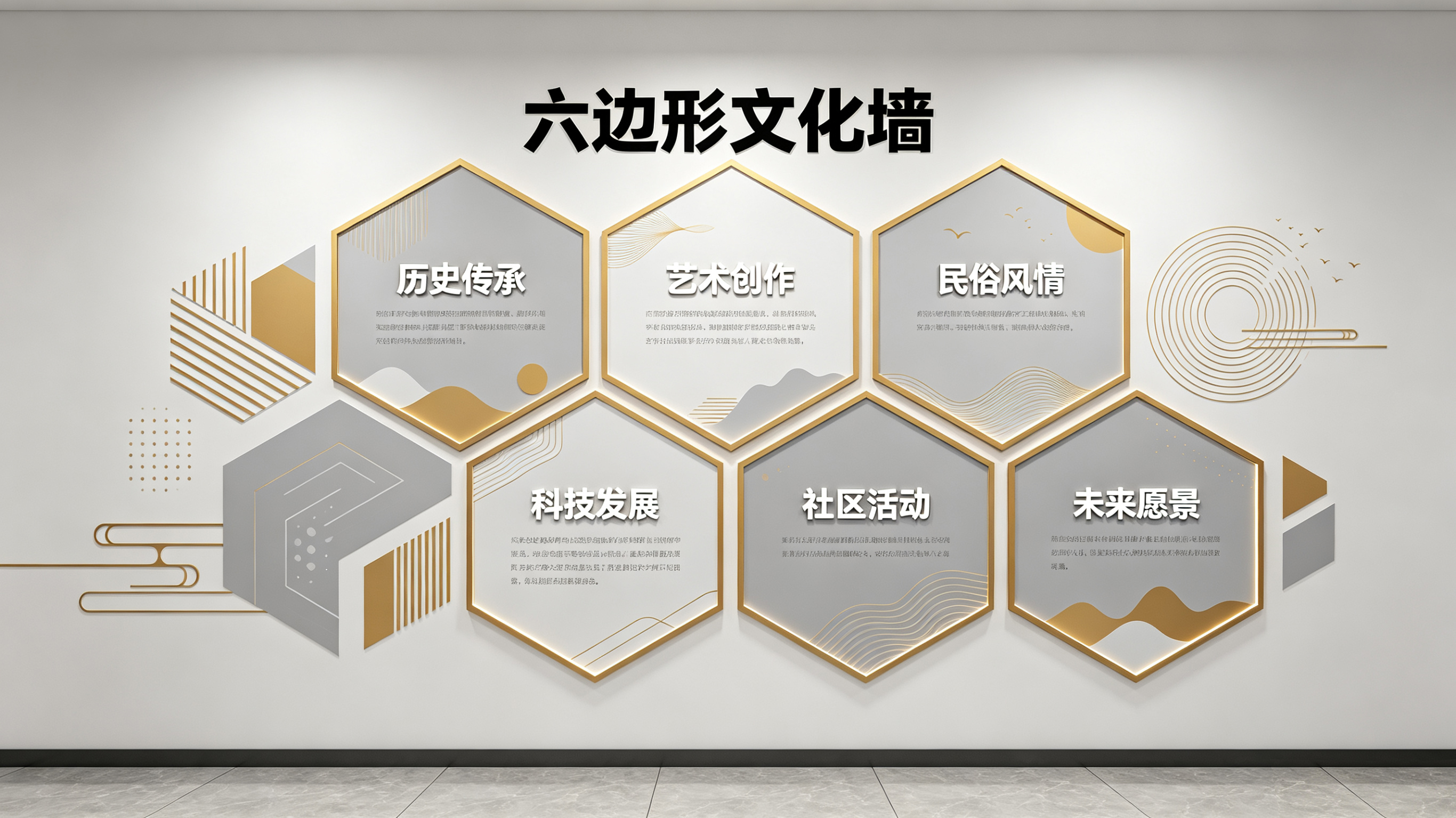 冕宁企业文化墙 | 六边形信息美学